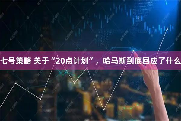 七号策略 关于“20点计划”，哈马斯到底回应了什么